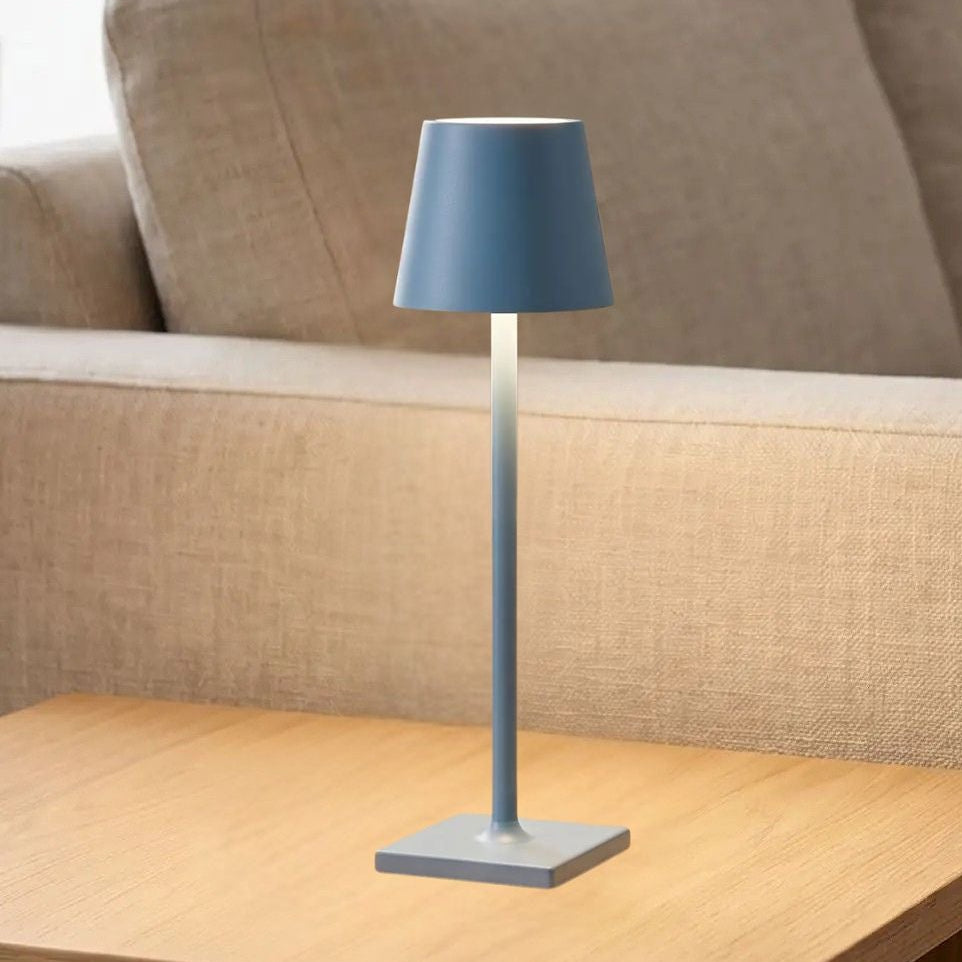 lampe sans fil bleu sejour vue rapproche nomade led 5w