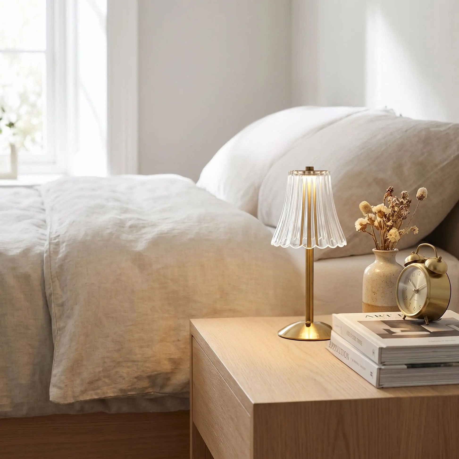 lampe sans fil chevet lumiere doree