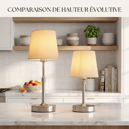 lampe sans fil comparaison hauteur evolutive elegance plissee