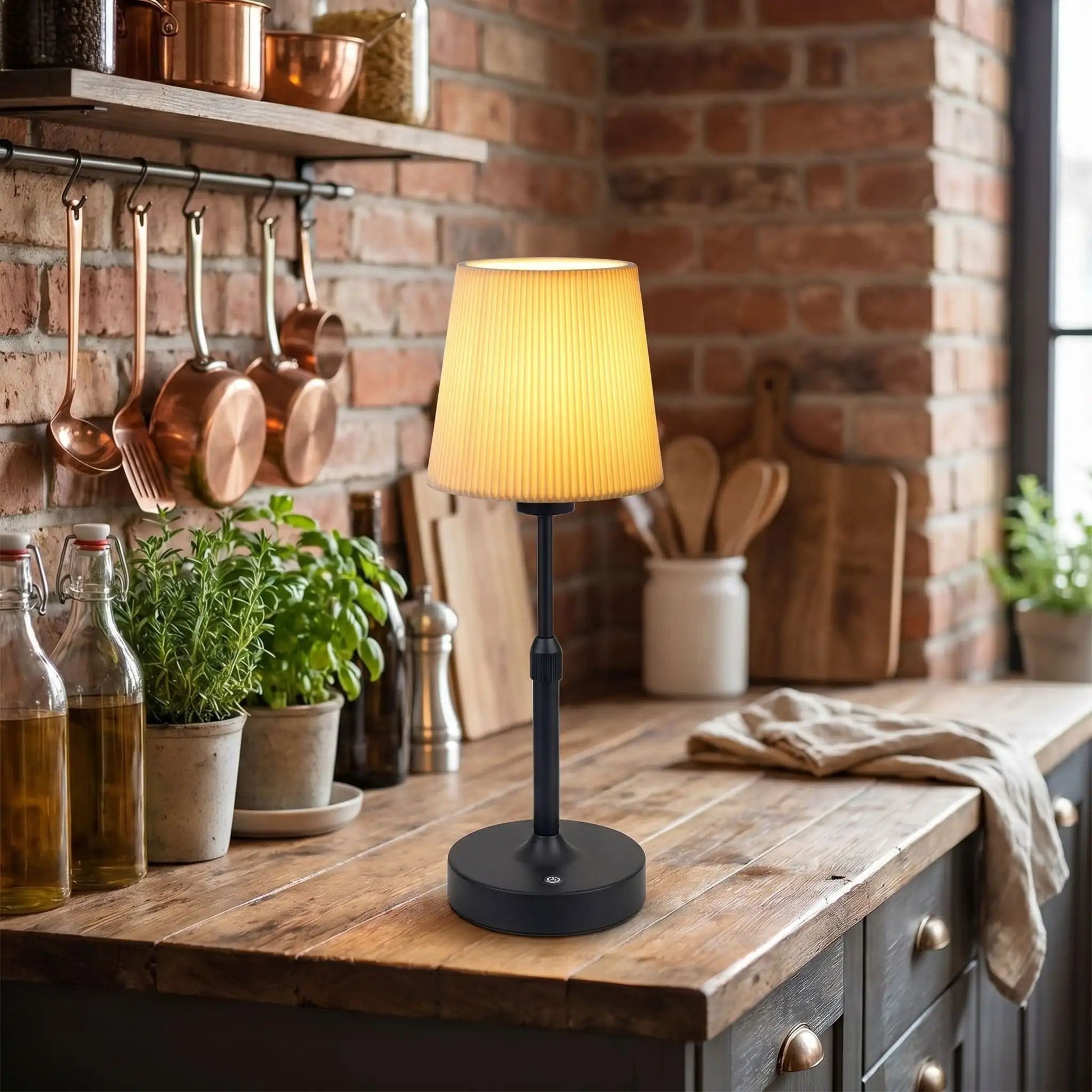 lampe sans fil couleur noir bistro elegance plissee