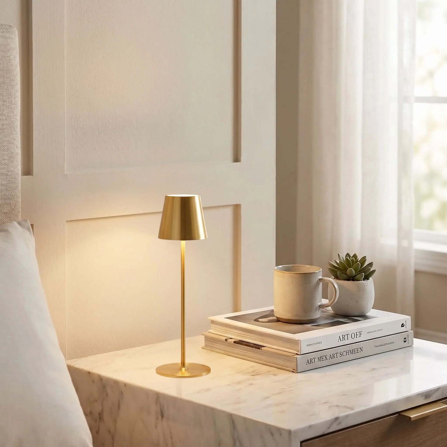 lampe sans fil couleur or chevet autonomie durable