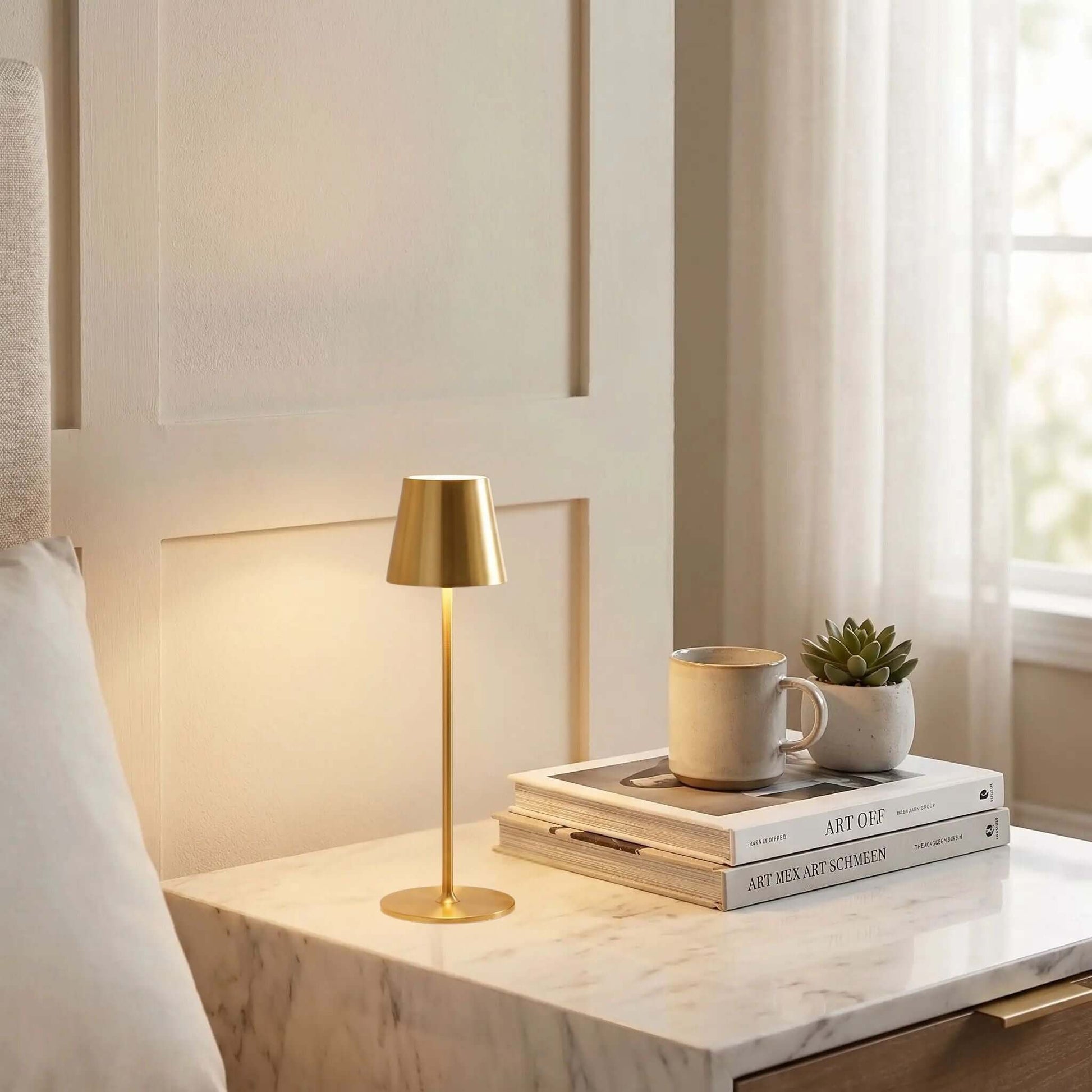 lampe sans fil couleur or chevet autonomie durable