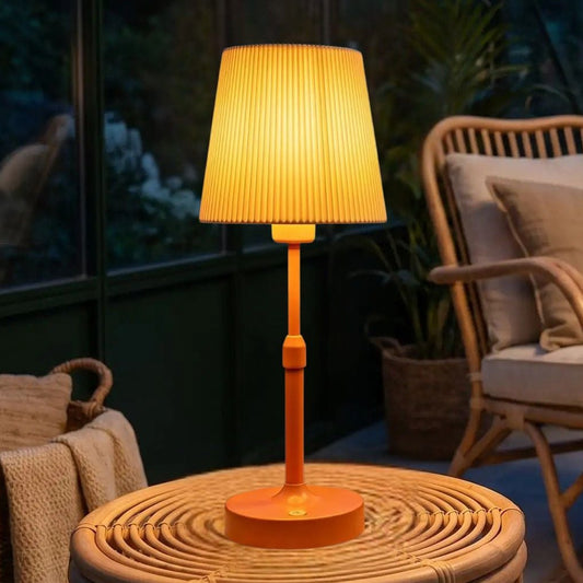 lampe sans fil couleur orange solarium elegance plissee