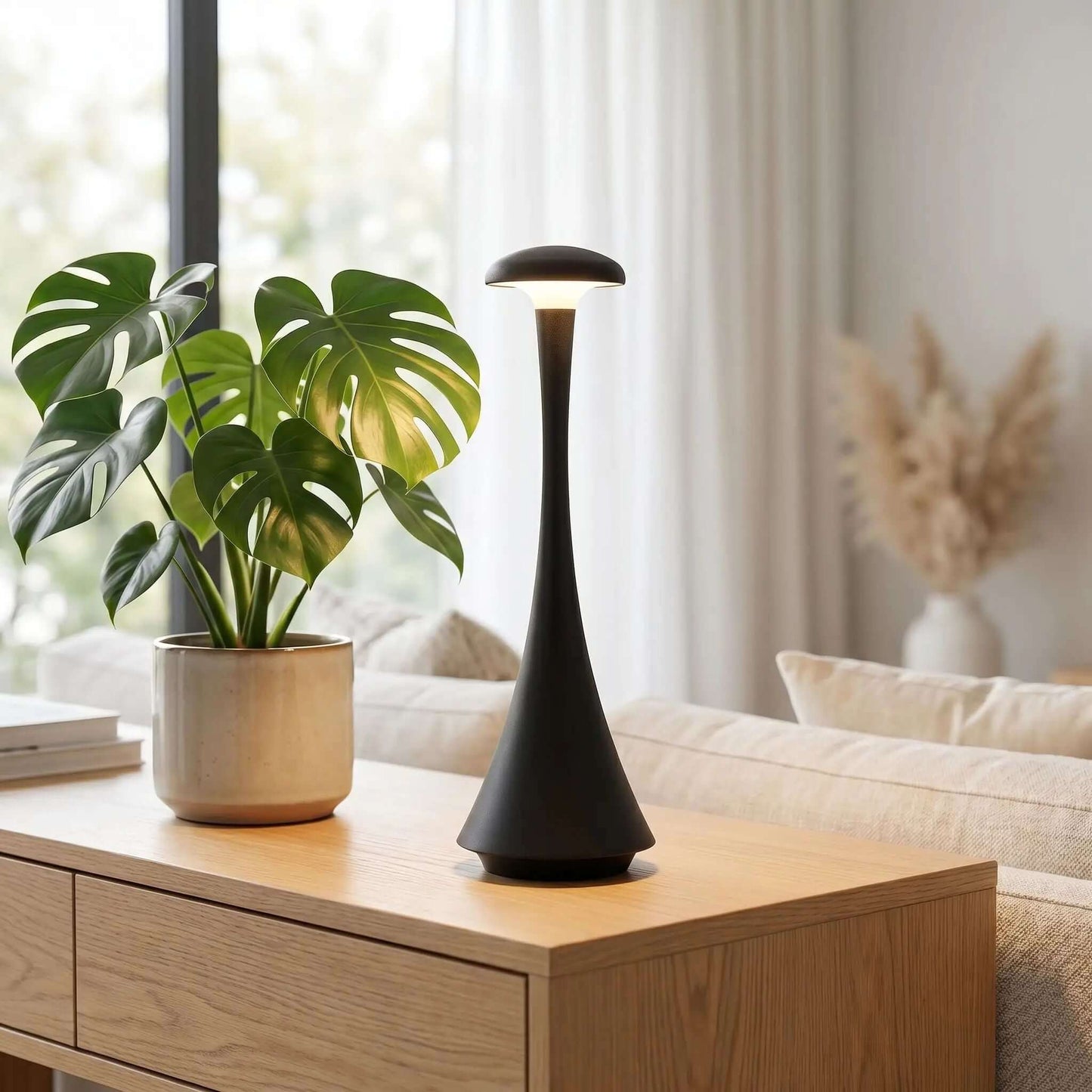 lampe sans fil noir console sejour design modele