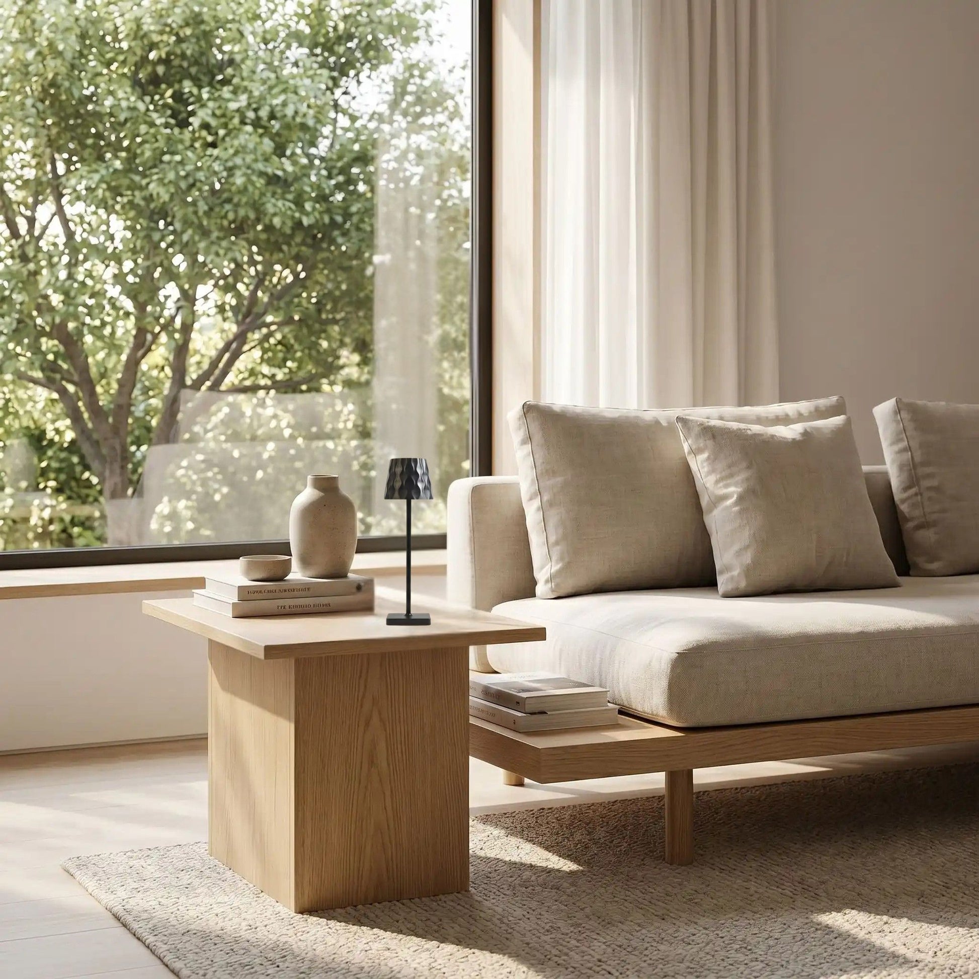 lampe sans fil noir sejour lumina nomade