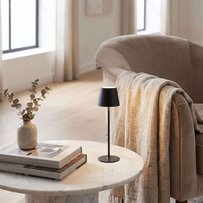 lampe sans fil noir table sejour autonomie durable