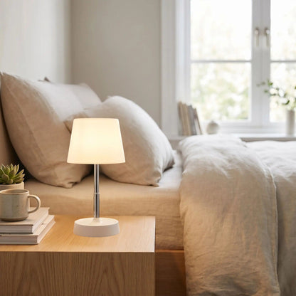 lampe sans fil rechargeable blanc table chevet hauteur telescopique
