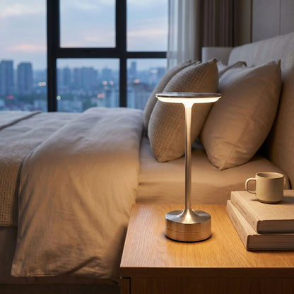 lampe sans fil rechargeable couleur argent chevet couleurs tendance