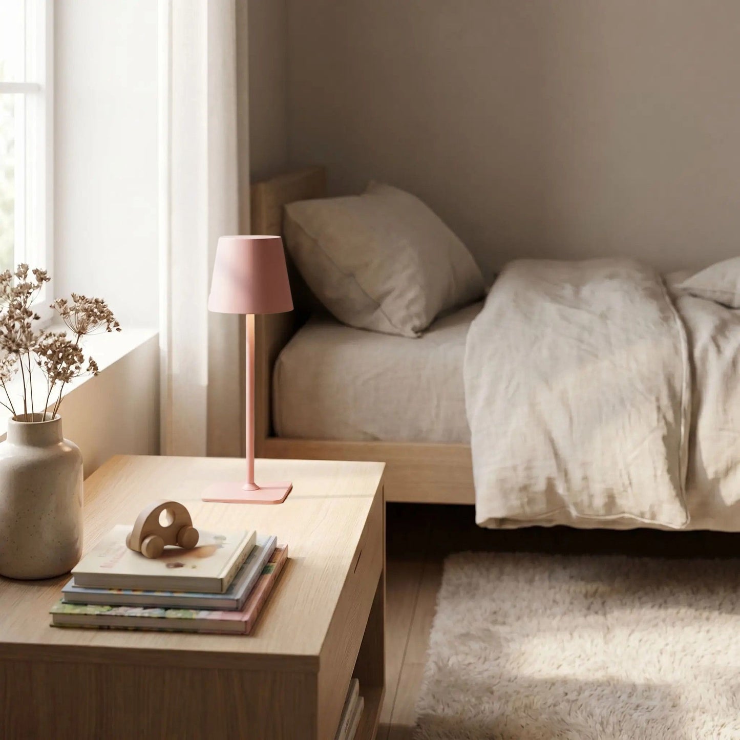 lampe sans fil rose chevet nomade led 5w