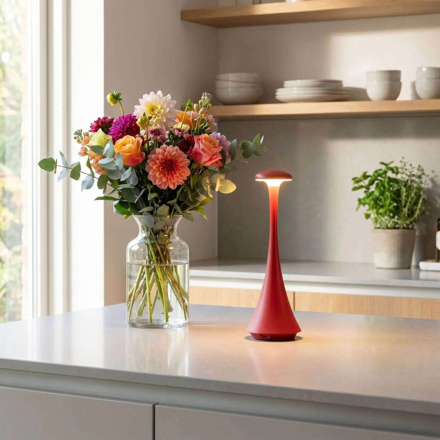 lampe sans fil rouge comptoir design modele