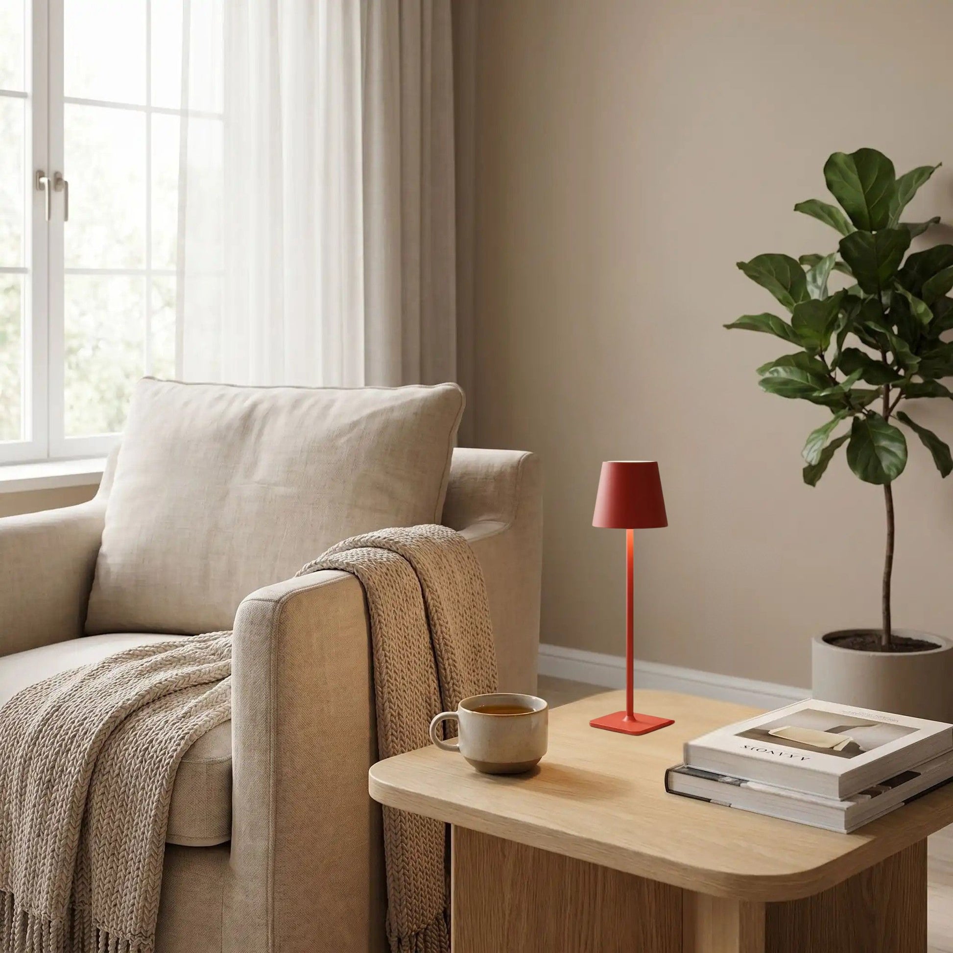 lampe sans fil rouge sejour nomade led 5w