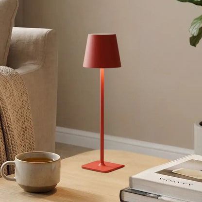 lampe sans fil rouge sejour vue rapproche nomade led 5w