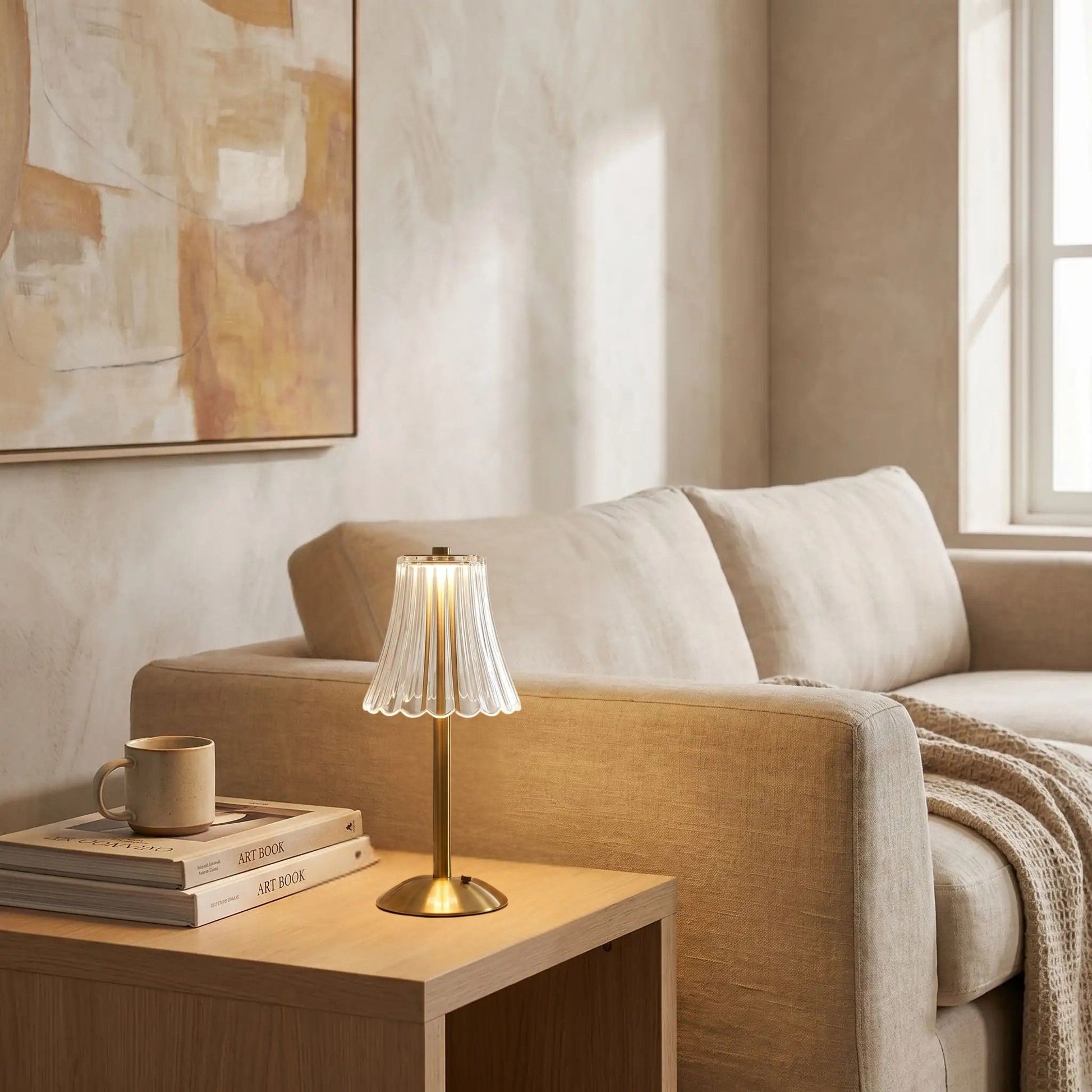 lampe sans fil table sejour lumiere doree