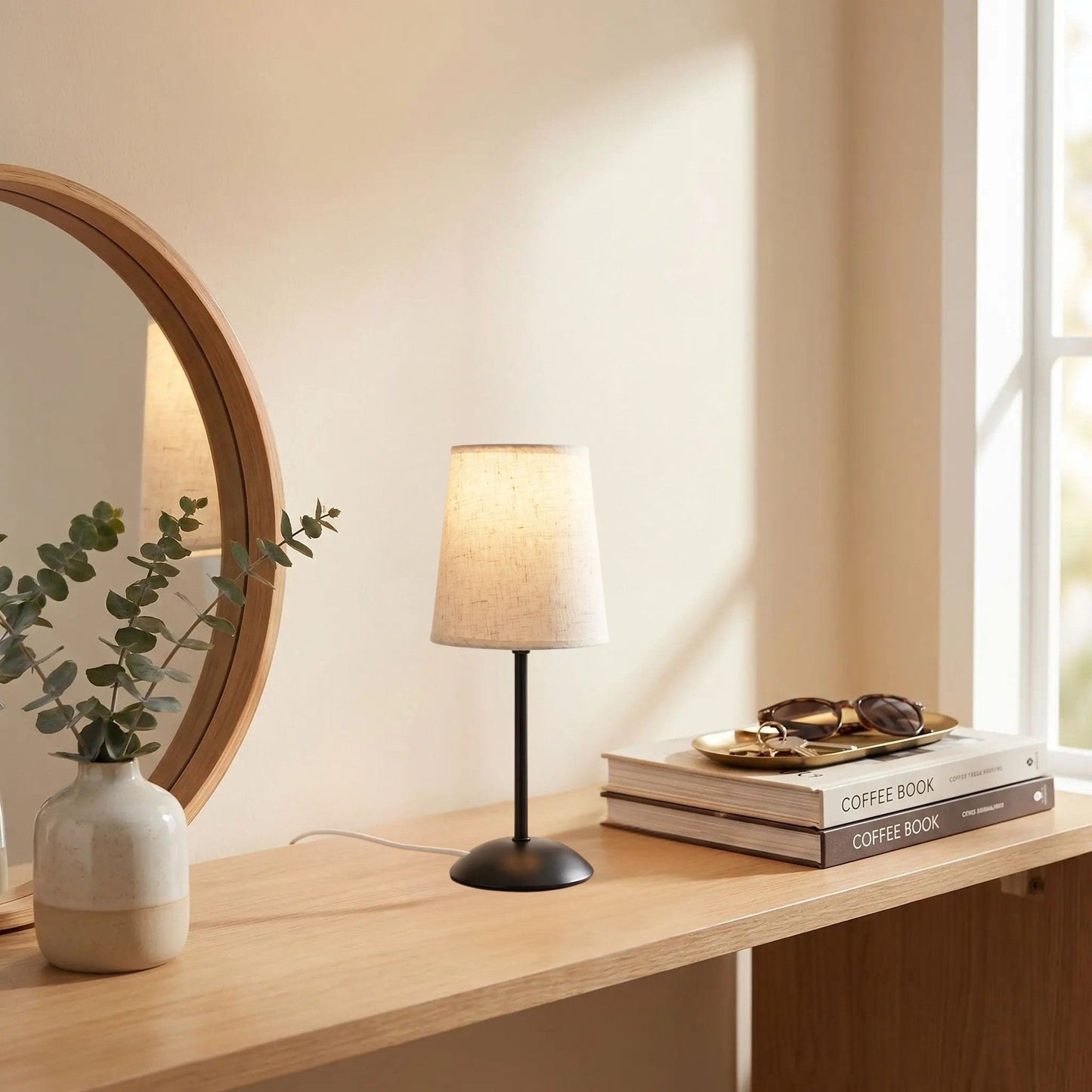 lampe table abat-jour gris console intensite variable usb