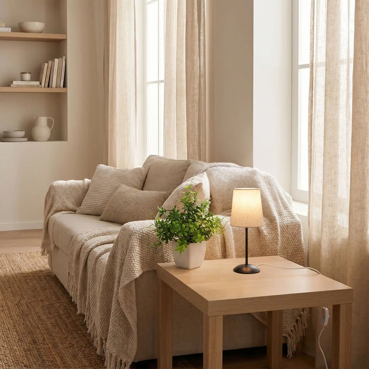 lampe table abat-jour gris sejour intensite variable usb