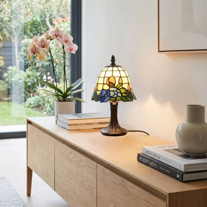 lampe table console sejour tiffany floral