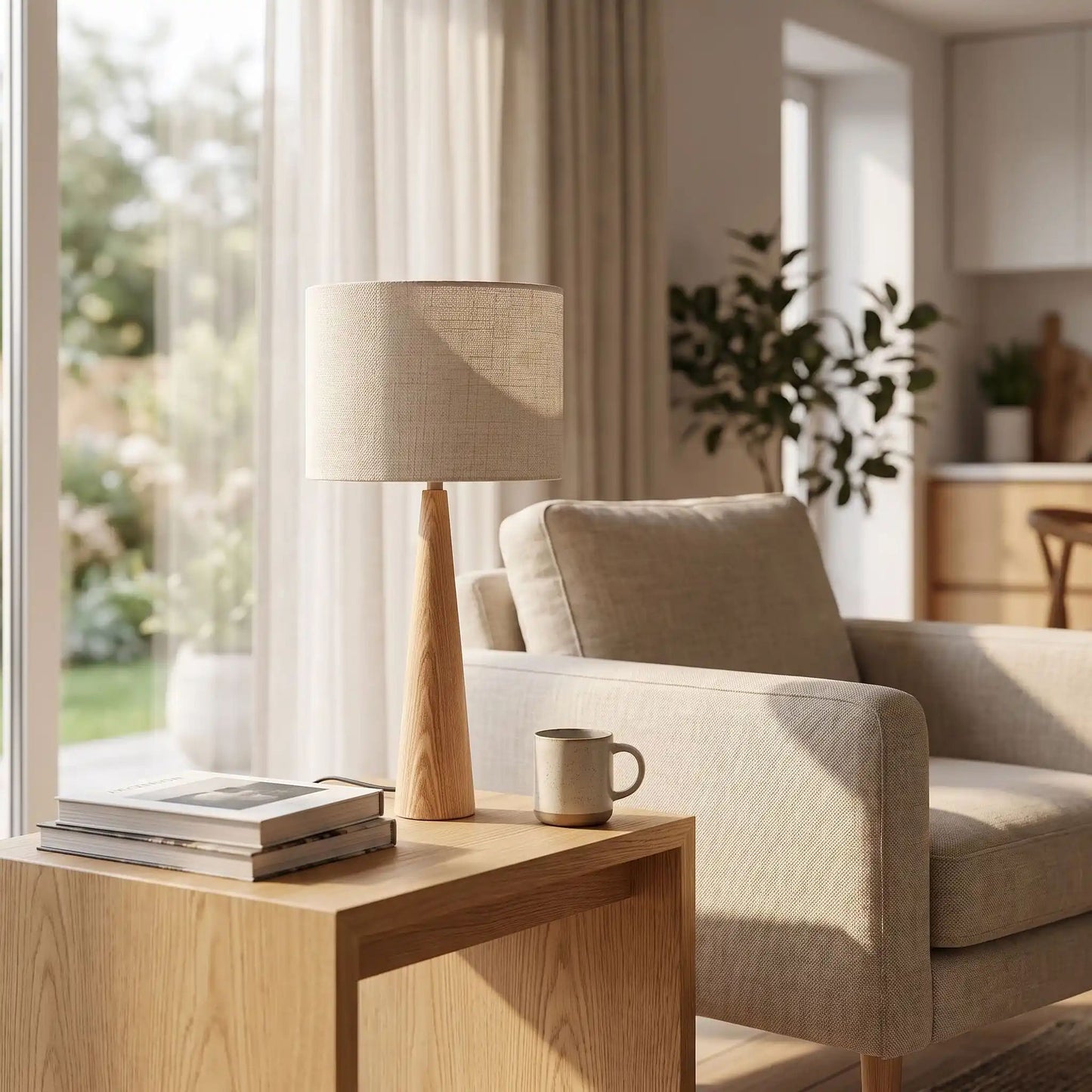 lampes à poser eteinte scandinave frene lin