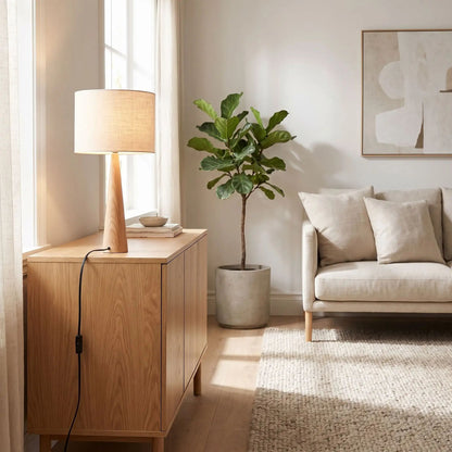 lampes à poser sejour scandinave frene lin