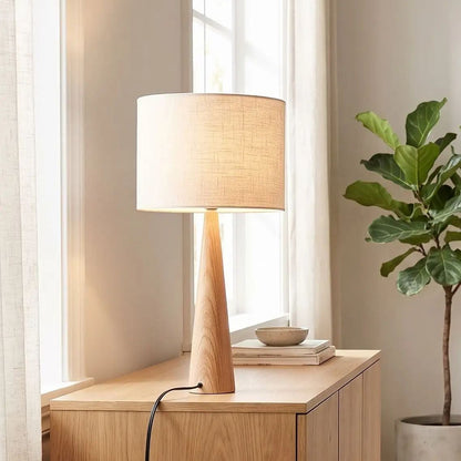 lampes à poser sejour vu rapproche scandinave frene lin