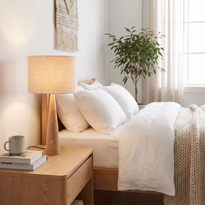 lampes à poser sur table chevet scandinave frene lin