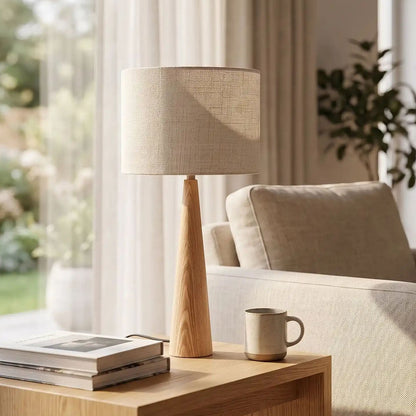 lampes à poser vu rapproche eteinte scandinave frene lin