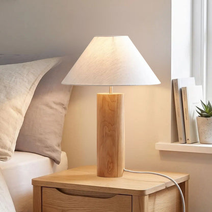 lampes de chevet chambre avec plante vu rapproche scandinave chene