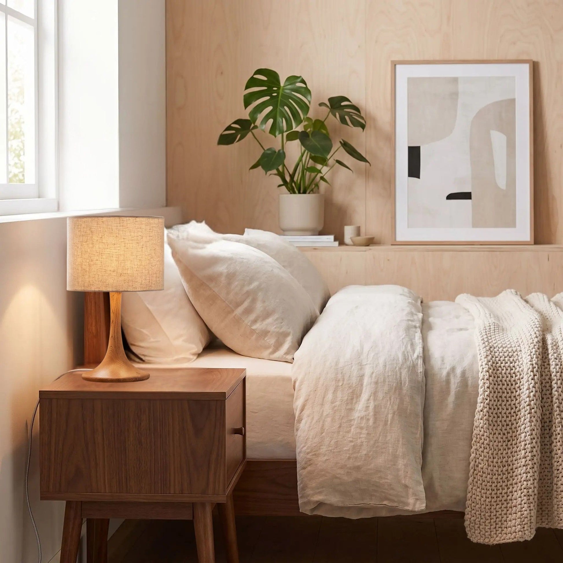 lampes de chevet chambre scandinave mid century bois