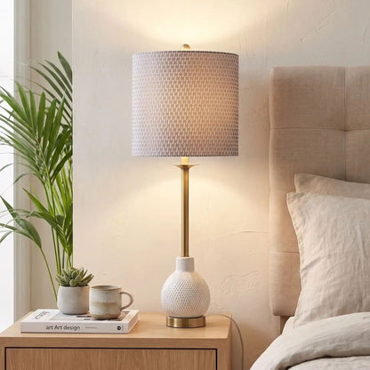 lampes de chevet chambre vu rapproche moderne chic ceramique doree