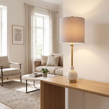 lampes de chevet console sejour moderne chic ceramique doree