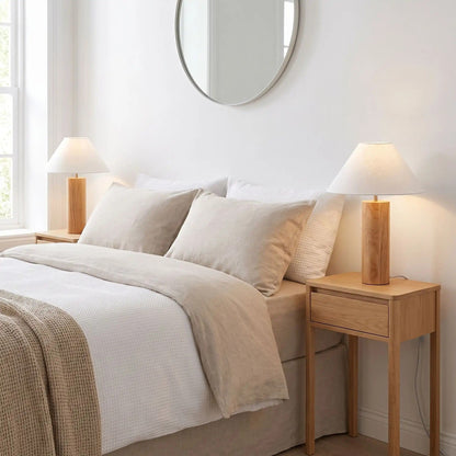 lampes de chevet duo de lampe scandinave chene