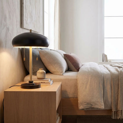 lampes de chevet table chambre mid-century noire et doree