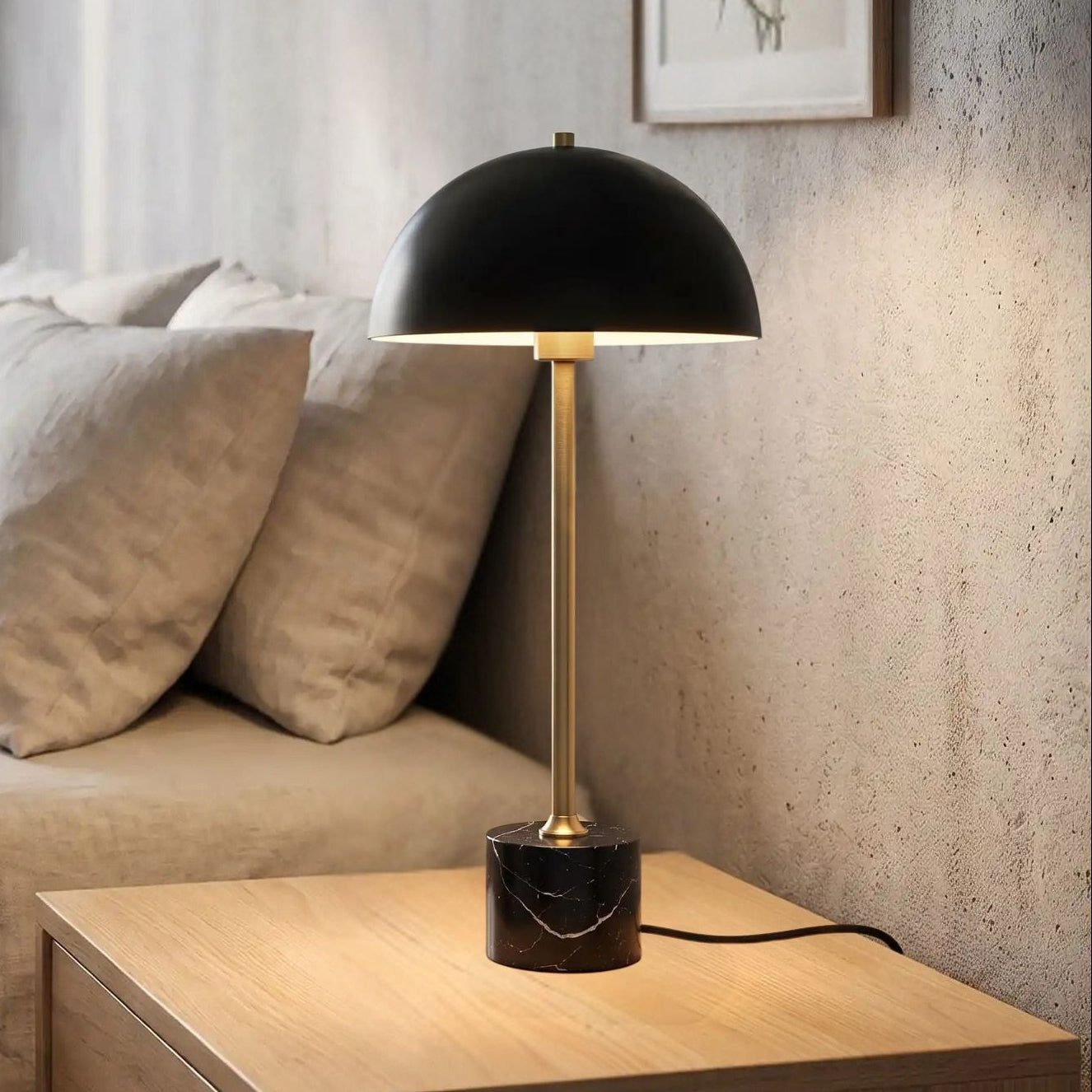 lampes de chevet vu rapproche finesse marbre laiton