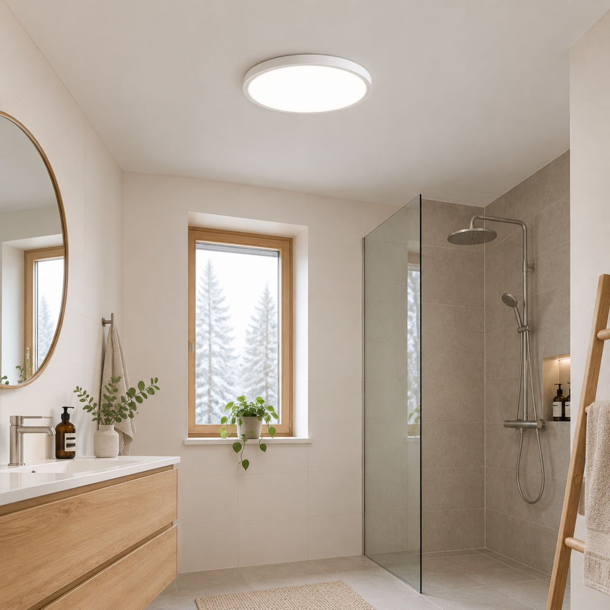 plafonnier blanc salle de bain ultraslim