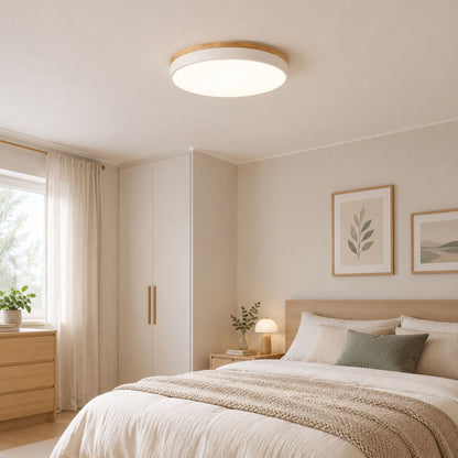 plafonnier bois design naturel nordique blanc chambre