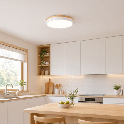 plafonnier bois design naturel nordique blanc cuisine