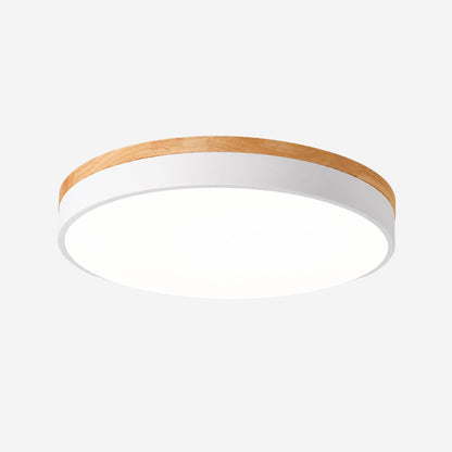 plafonnier bois design naturel nordique blanc variante produit 30 cm