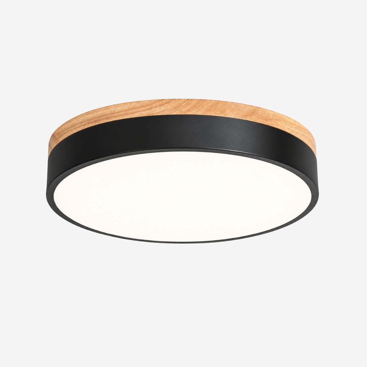 plafonnier bois design naturel nordique noir fiche produit 30 cm