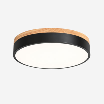 plafonnier bois design naturel nordique noir fiche produit 30 cm