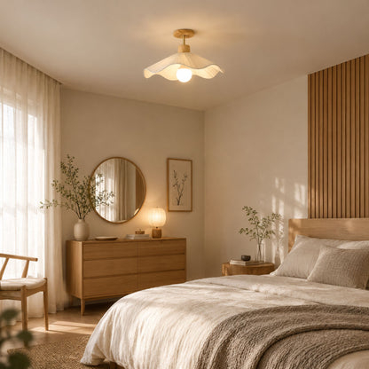plafonnier bois japandi fleur de lotus chambre japandi
