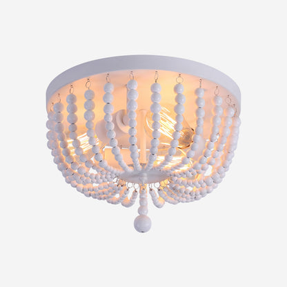 plafonnier bois perles boheme chic blanc variante produit