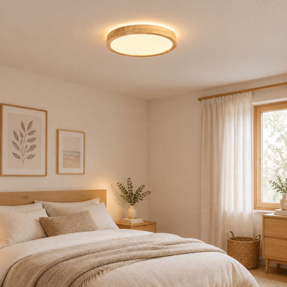 plafonnier bois scandinave naturel chambre