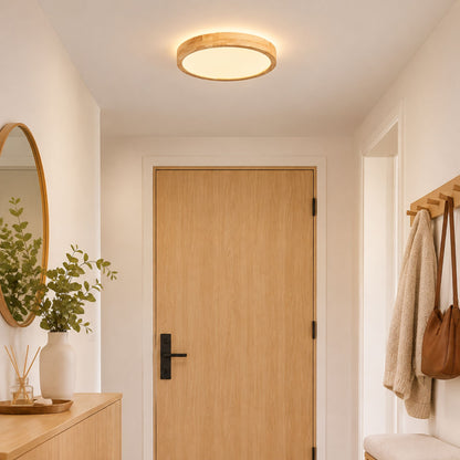 plafonnier bois scandinave naturel entree