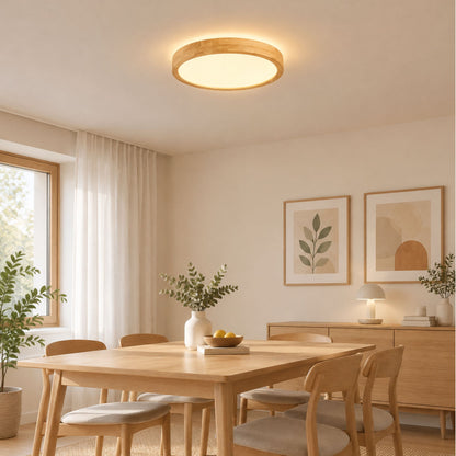 plafonnier bois scandinave naturel salle manger