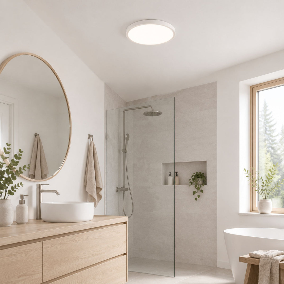 plafonnier couleur blanc salle de bain ultraslim