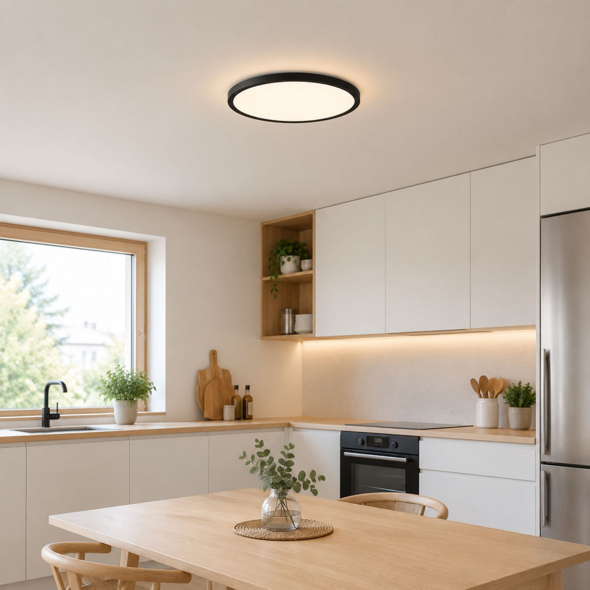 plafonnier couleur noir cuisine ultraslim