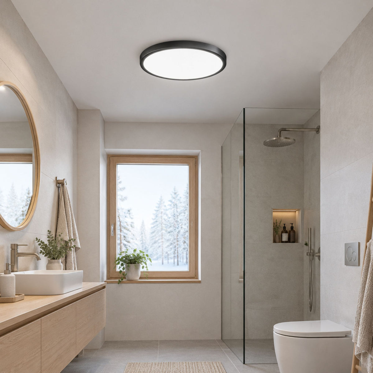 plafonnier couleur noir salle de bain ultraslim