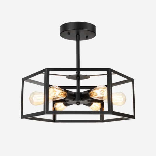 plafonnier industriel noir hexagonal fiche produit
