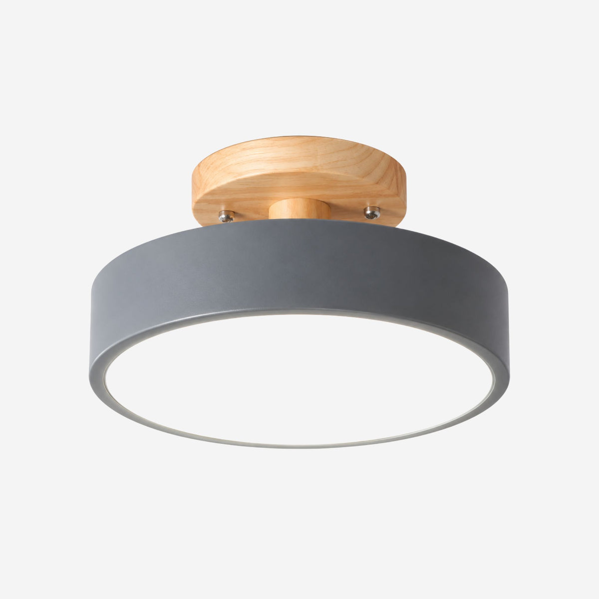 plafonnier macaron au design compact gris fiche produit