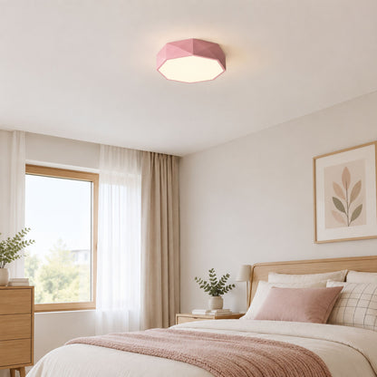 plafonnier macaron origami aux couleurs pastel rose chambre