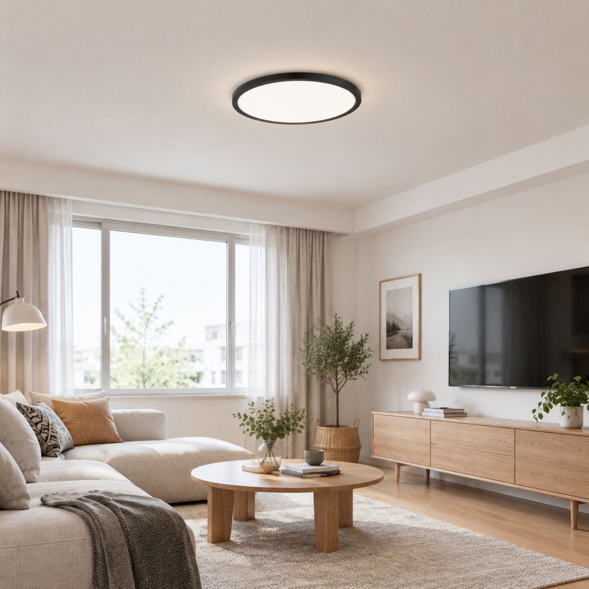 plafonnier noir grand sejour ultraslim